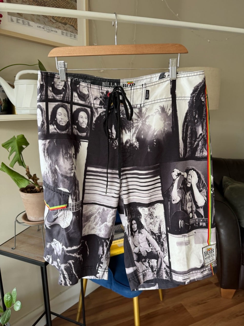 Billabong Bob Marley Black & White Photo Print Boardshorts